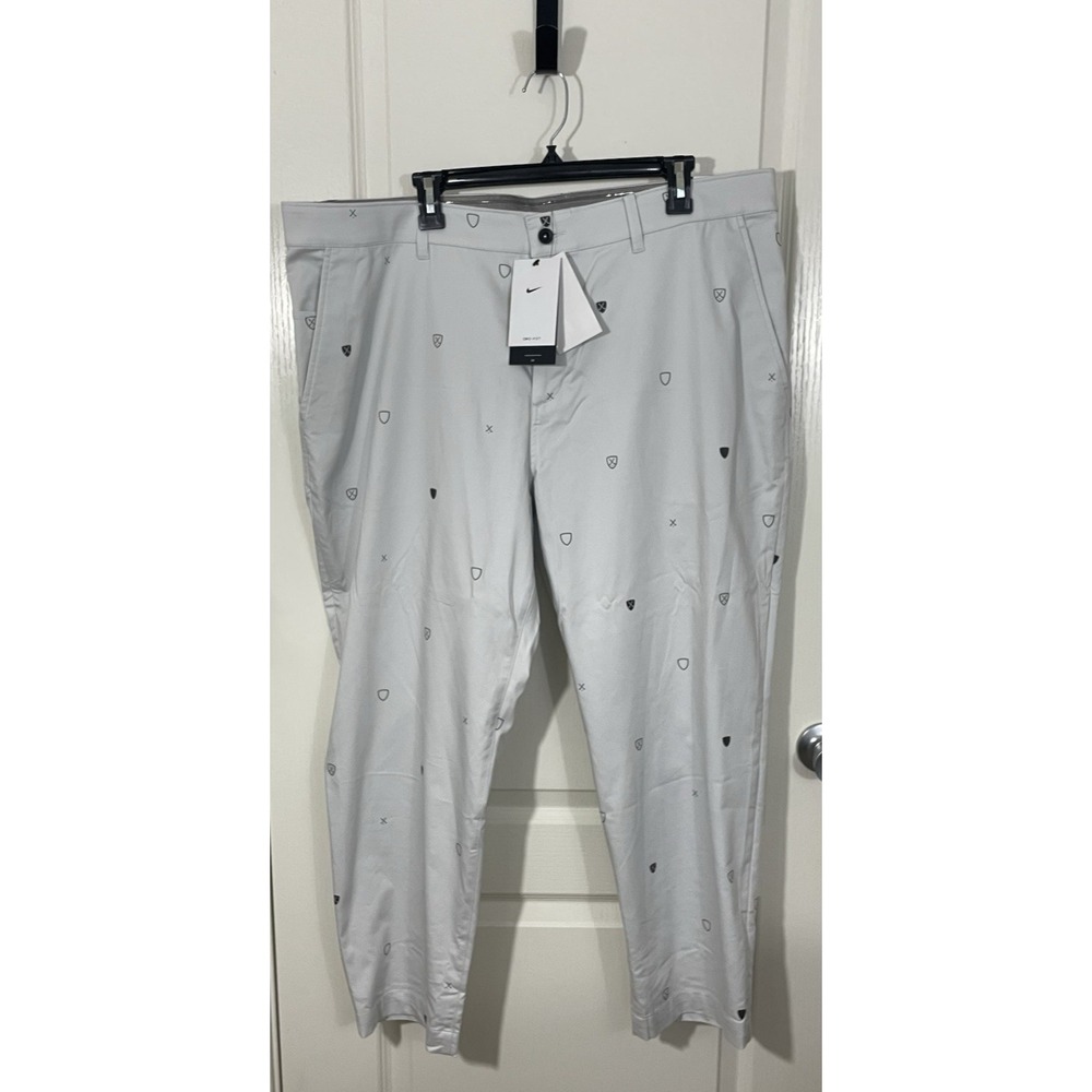 New Nike Men Dri FIT UV Standard Fit Chino Golf Pants Photon Dust 42 x 30 Preppy
